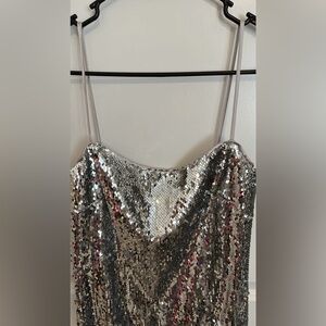 Milly Silver Sequin Mini Dress